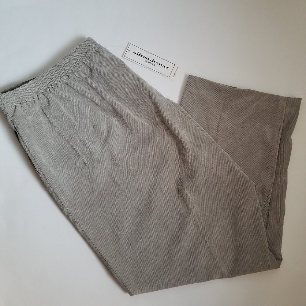 NWT Alfred Dunner Gray Corduroy Trouser Pants